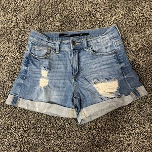 Denim high waisted shorts